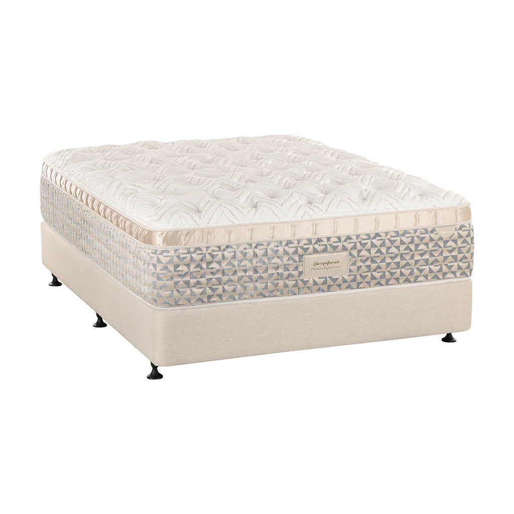 Sleepyhead mattress with geometric pattern on a white background