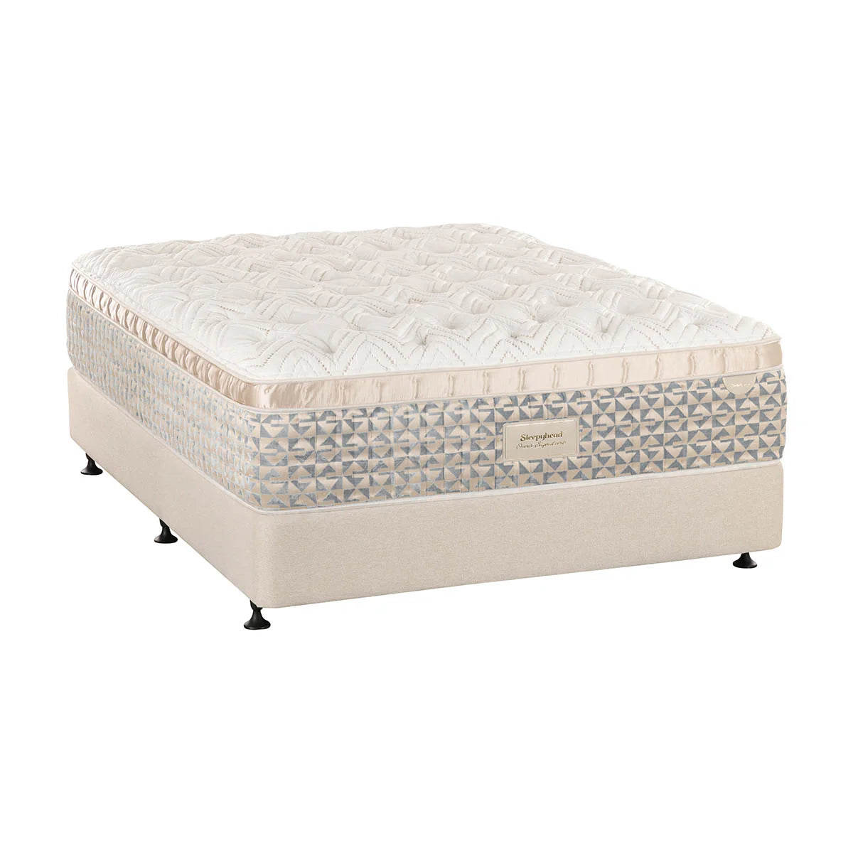 Sleepyhead mattress with geometric pattern on a white background
