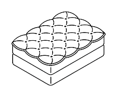 Illustration of a single mattress with a quilted top surface