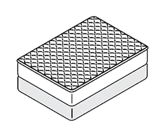 Illustration of a firm mattress with a textured surface on a white background