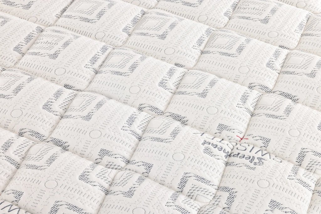 Close-up of Sleepyhead Swisstek mattress.